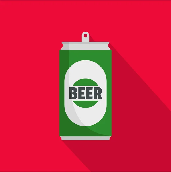 Icono de lata de cerveza, estilo plano. — Vector de stock