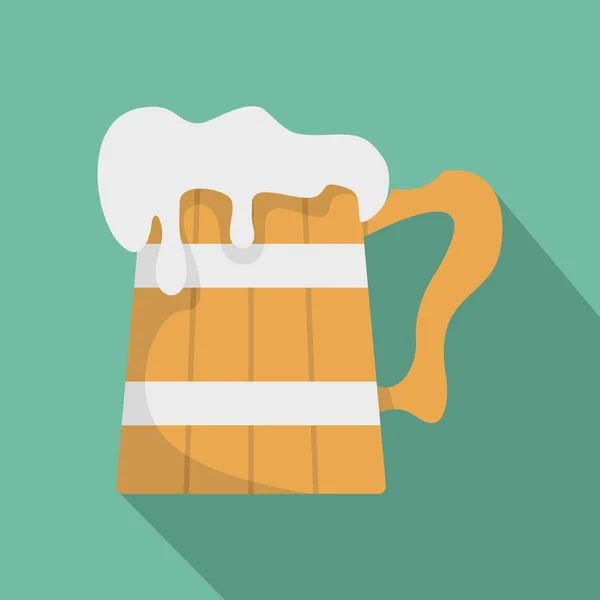 大啤酒杯图标, 平面风格. — 图库矢量图片