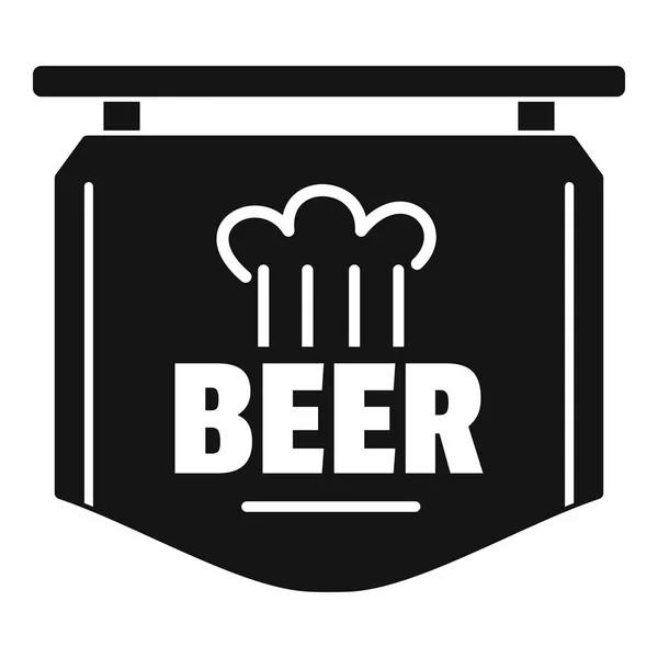 Rótulo de ícone de cerveja, estilo simples . —  Vetores de Stock