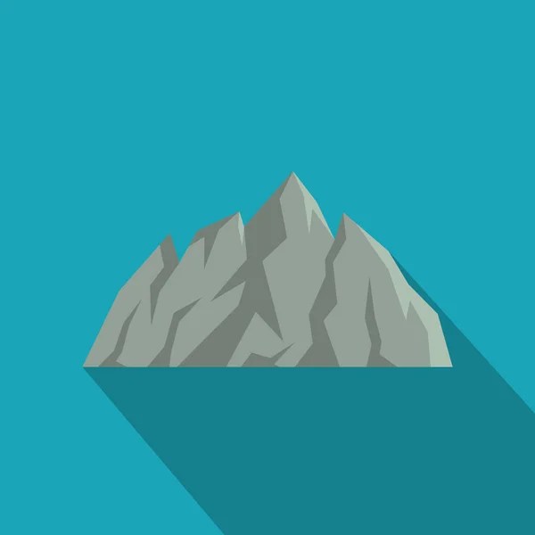 Icono de montaña, estilo plano . — Vector de stock