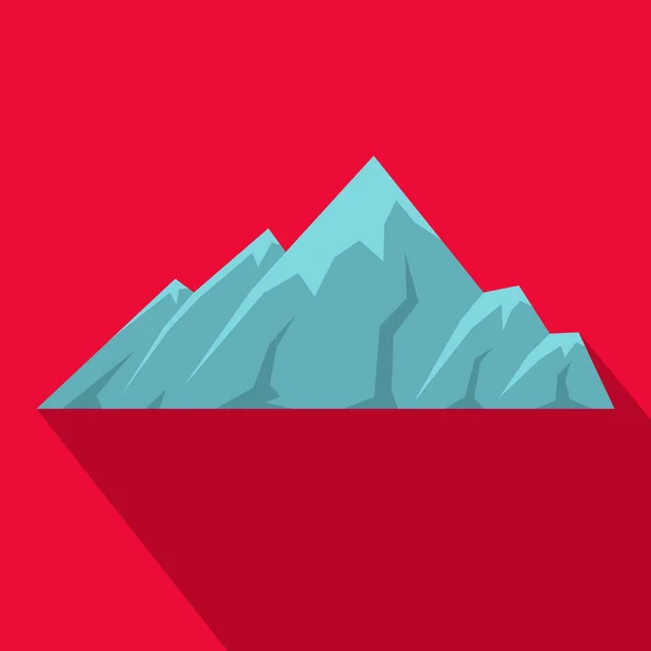 Icono alpino de montaña, estilo plano . — Vector de stock