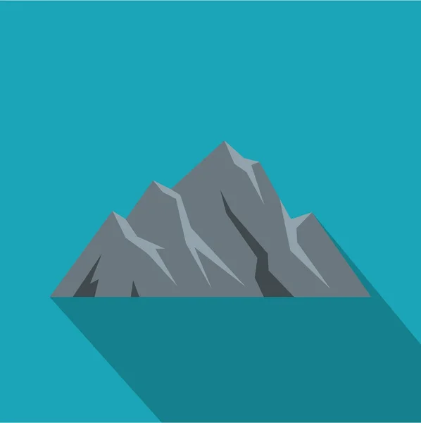 Icono de montaña extrema, estilo plano . — Vector de stock