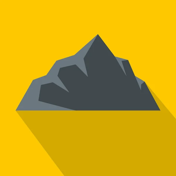 Exploración del icono de la montaña, estilo plano . — Vector de stock