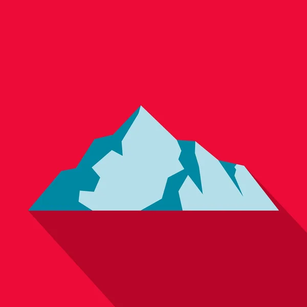 Icona di montagna di ghiaccio, stile piatto . — Vettoriale Stock