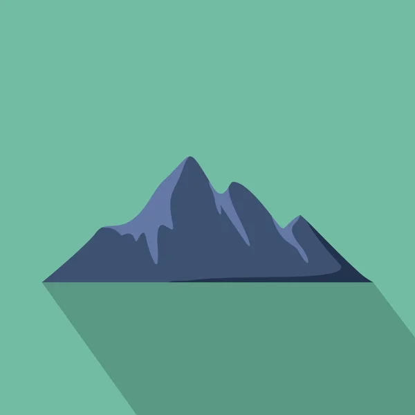 Mountain äventyr ikon, platt stil. — Stock vektor
