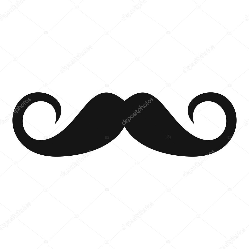 Person mustache icon, simple style.