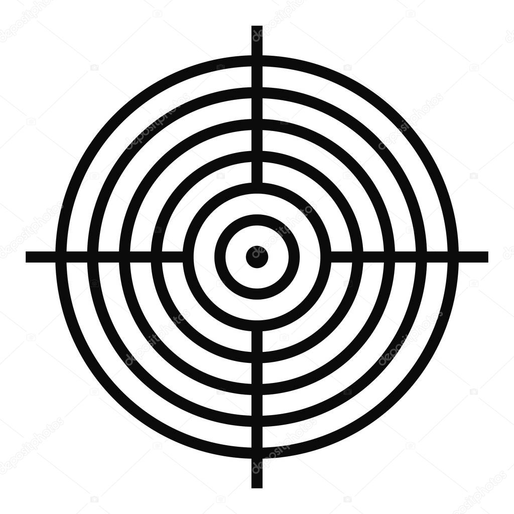 Aiming radar icon, simple style.