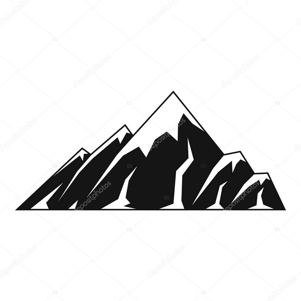 Alpine mountain icon, simple style.