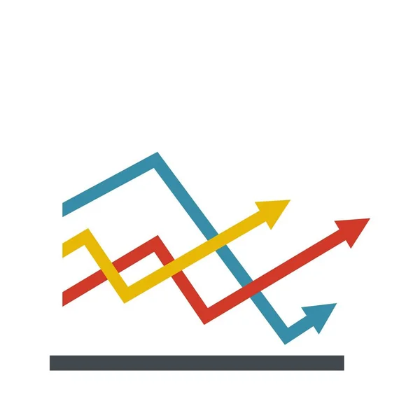 Line chart icon vector flat