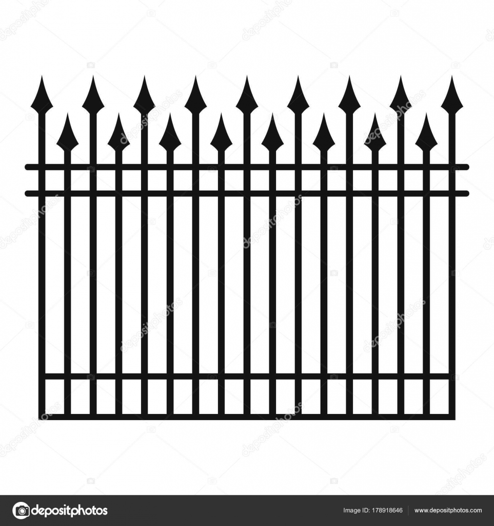 Fence with metal rod icon, simple style. Stock Vector by ©anatolir 178918646