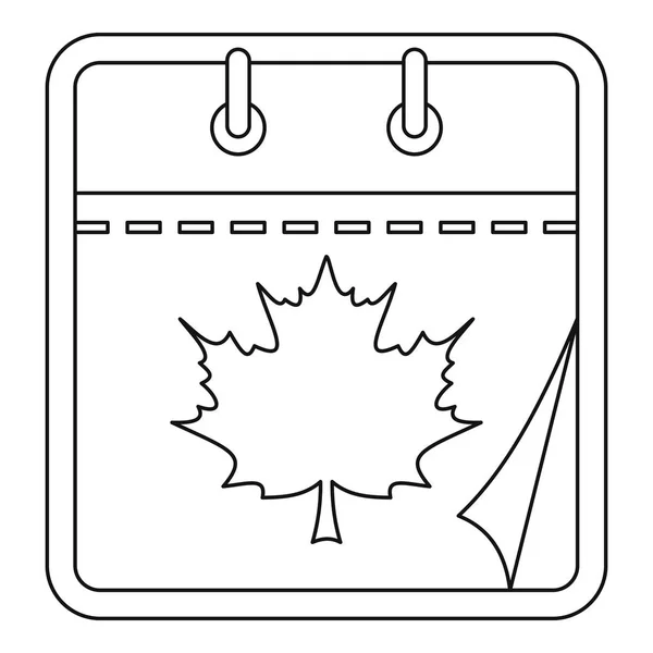 Herfst kalenderpictogram, Kaderstijl. — Stockvector