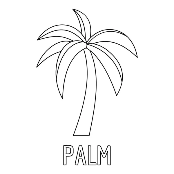 Palm tree icon, outline style. — Stock Vector