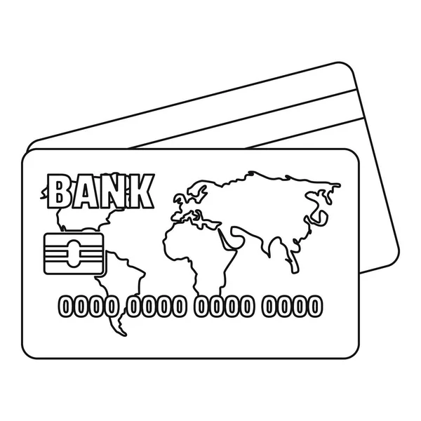 Ícone de cartão de crédito, estilo esboço. — Vetor de Stock