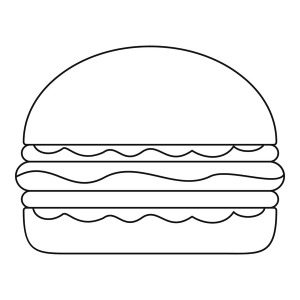 Иконка бургера, стиль контура . — стоковый вектор