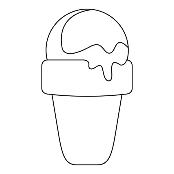 Sweet ice cream icon, outline style. — Stock Vector