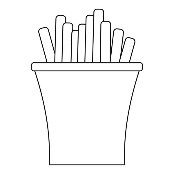 French fry icon, outline style. — Stock Vector