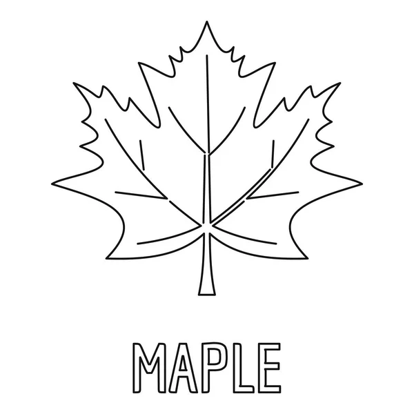 Maple leaf icon, outline style. — Stock Vector