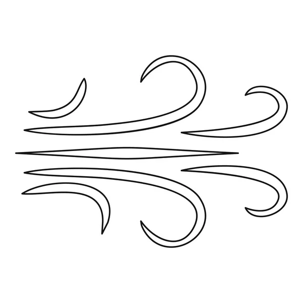 Icono de viento, estilo de contorno . — Vector de stock