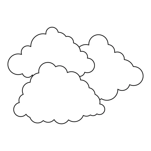 Icône météo nuageuse, style contour. — Image vectorielle