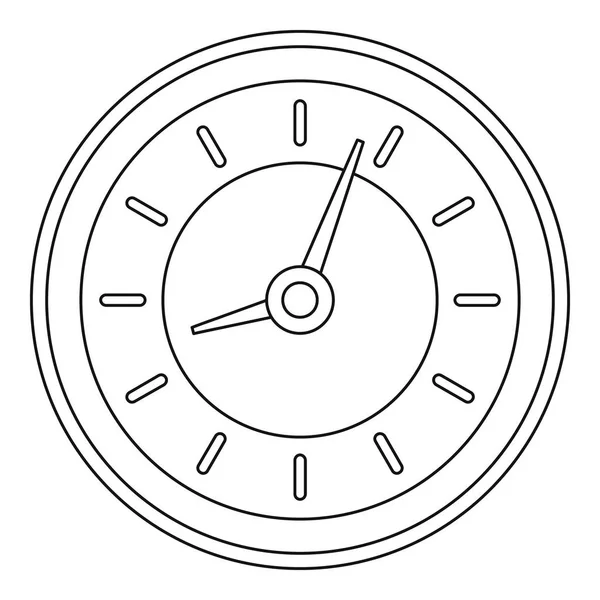 Icône de l'horloge, style de contour . — Image vectorielle