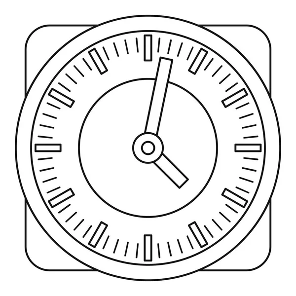 Wall clock icon, outline style. — Stock Vector