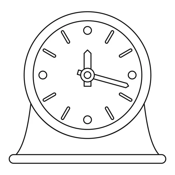 테이블 시계 아이콘, 윤곽선 스타일. — 스톡 벡터