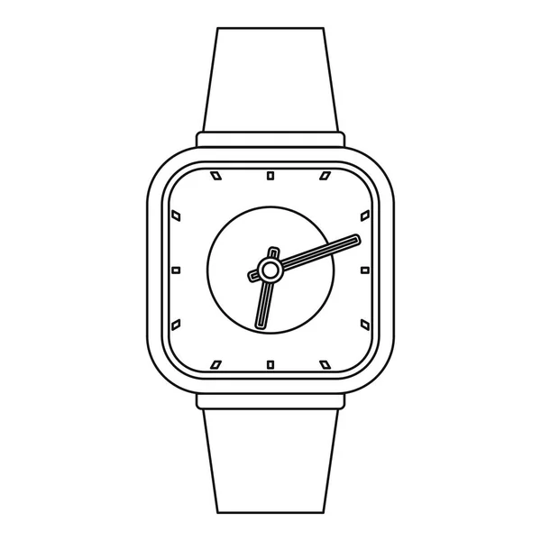 Icône horloge homme, style contour . — Image vectorielle