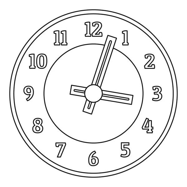 Office clock icon, outline style. — Stock Vector