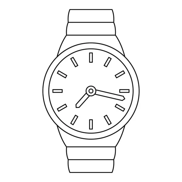 Icono del reloj de muñeca, estilo de contorno . — Vector de stock