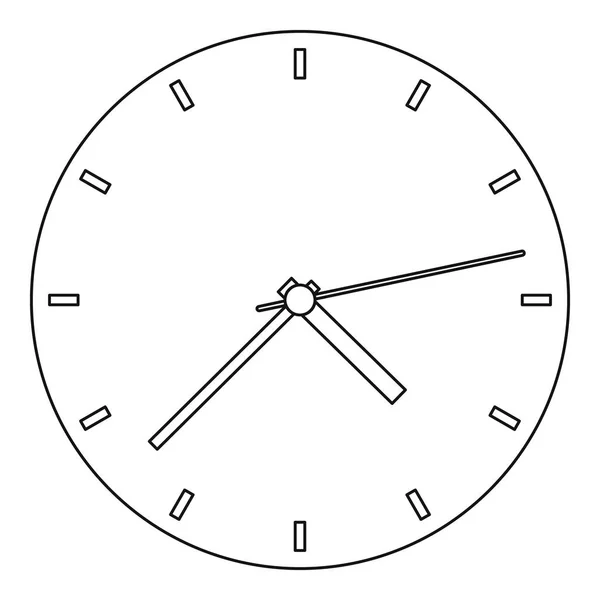 Feines Uhr-Symbol, Umrissstil. — Stockvektor
