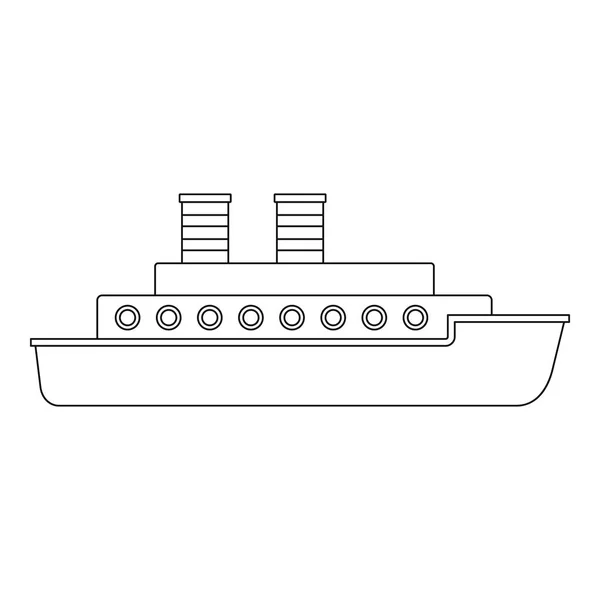 Icône bateau, style contour . — Image vectorielle