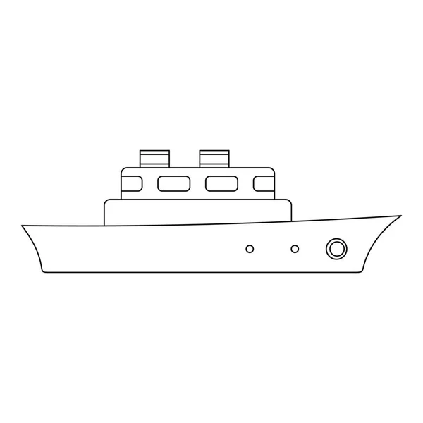 Longboat icône, style contour . — Image vectorielle