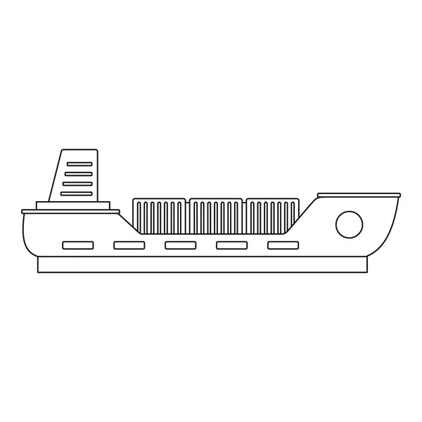 Boot mit Fracht-Symbol, Umriss-Stil. — Stockvektor