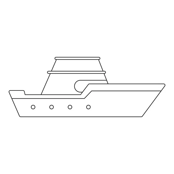 Icono de barco de motor, estilo de esquema . — Vector de stock