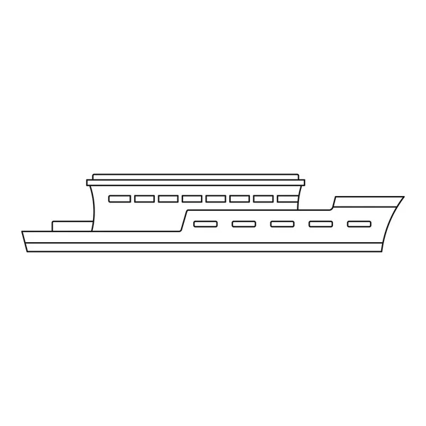 Icono de barco grande, estilo de esquema . — Vector de stock