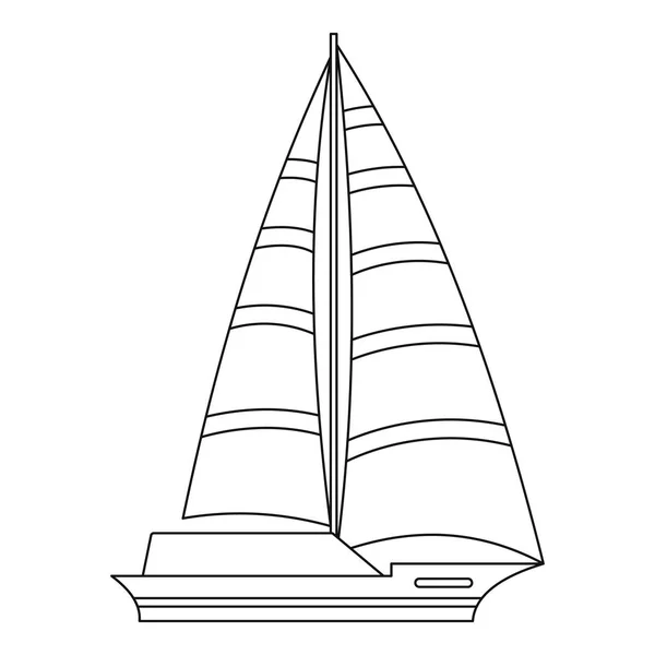 Icône de yacht, style contour . — Image vectorielle