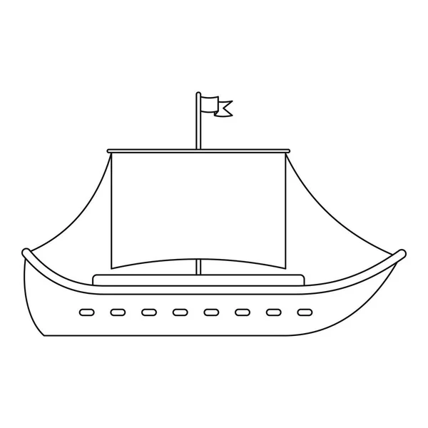 Icône du navire, style contour . — Image vectorielle