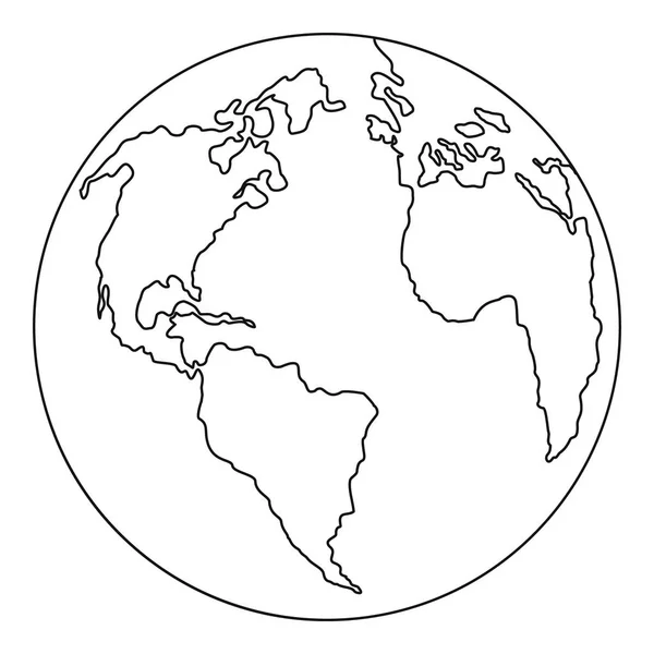 Ícone de planeta continental, estilo esboço . —  Vetores de Stock