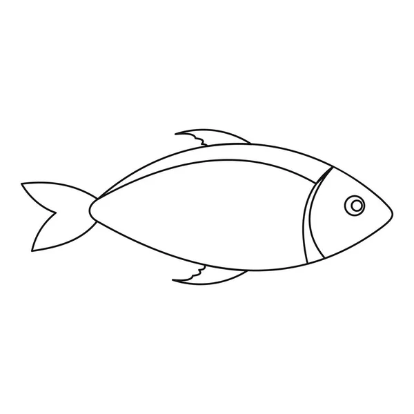 Ryby ikona, styl osnovy. — Stockový vektor