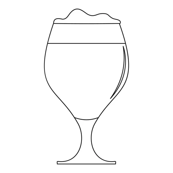 Bicchiere di icona di birra, stile contorno . — Vettoriale Stock