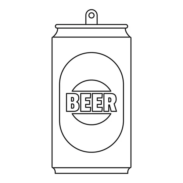 Beer can icon, outline style. — Stock Vector