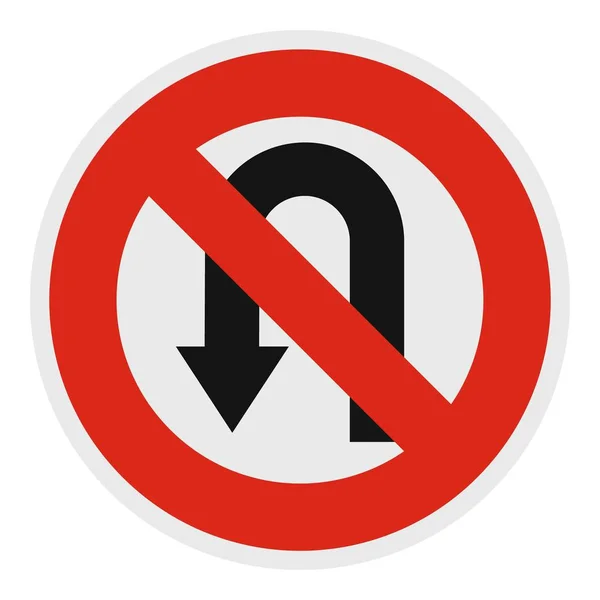 Uturn prohibited icon, flat style. — Stock Vector