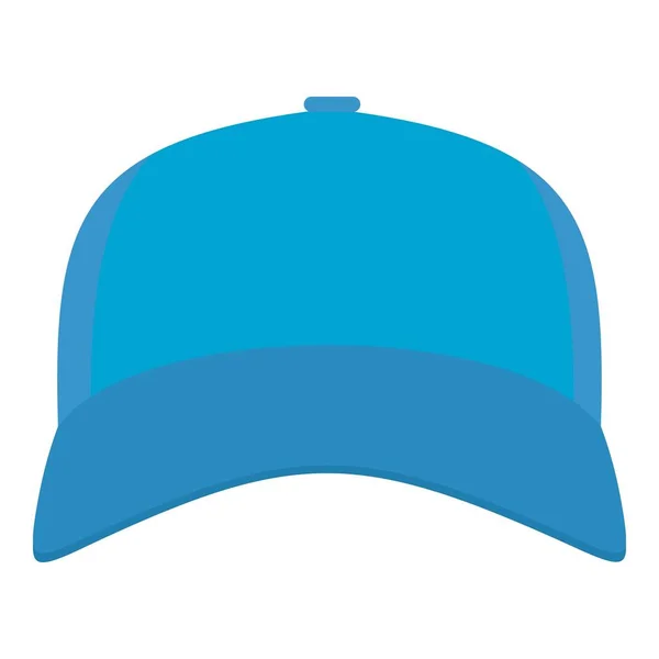 Baseball cap vooraan pictogram, vlakke stijl. — Stockvector