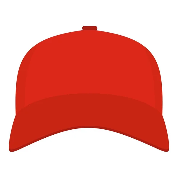 Baseball cap vooraan pictogram, vlakke stijl. — Stockvector