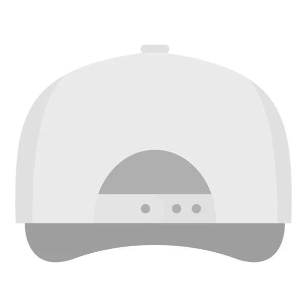 Casquette de baseball blanche icône arrière, style plat . — Image vectorielle