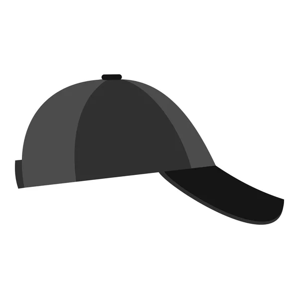 Gorra de béisbol en el icono lateral, estilo plano . — Archivo Imágenes Vectoriales