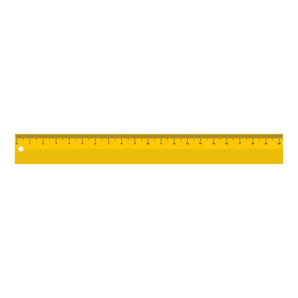 Icône longue règle jaune, style plat . — Image vectorielle