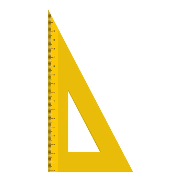 黄色の幾何学的な定規アイコン、フラット スタイル. — ストックベクタ