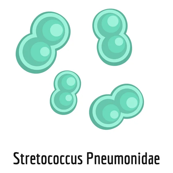 Stretococcus pneumonidae icono, estilo de dibujos animados . — Vector de stock