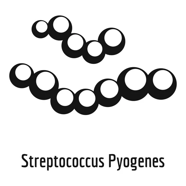 Streptococcus pyogenes icono, estilo simple . — Vector de stock